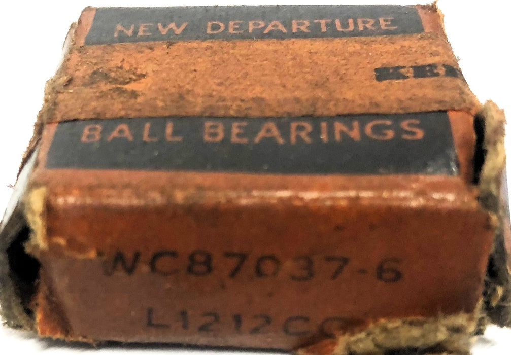 New Departure Single Row Ball Bearing WC87037-6 NOS