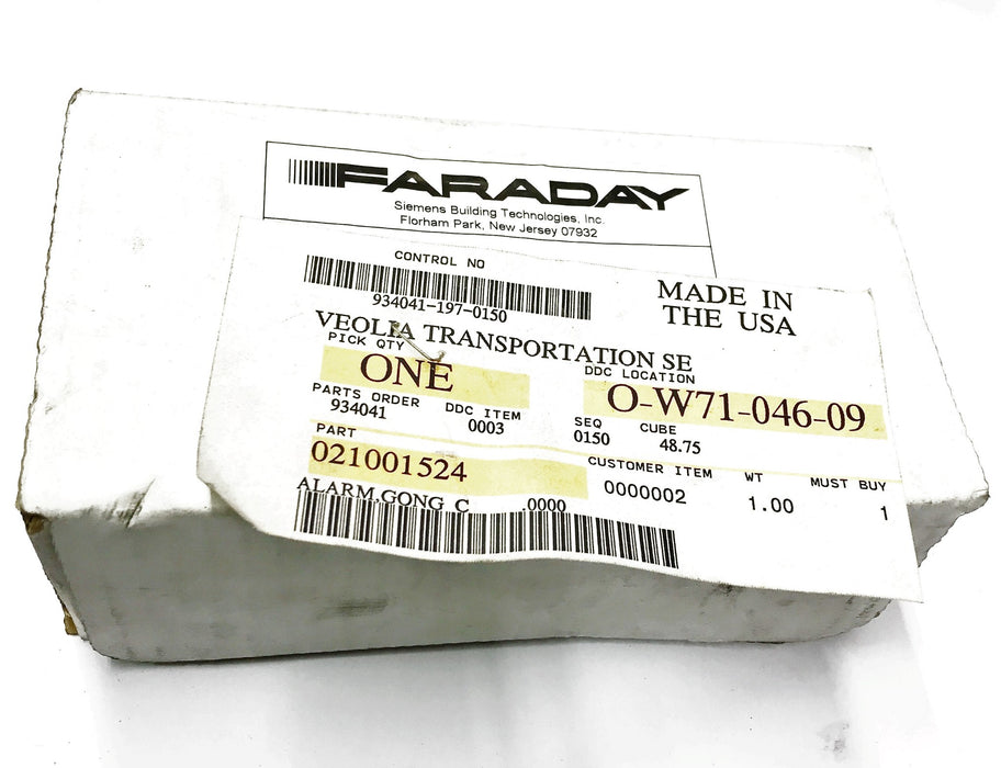 Faraday/Orion Gong Chime Alarm 021001524 NOS