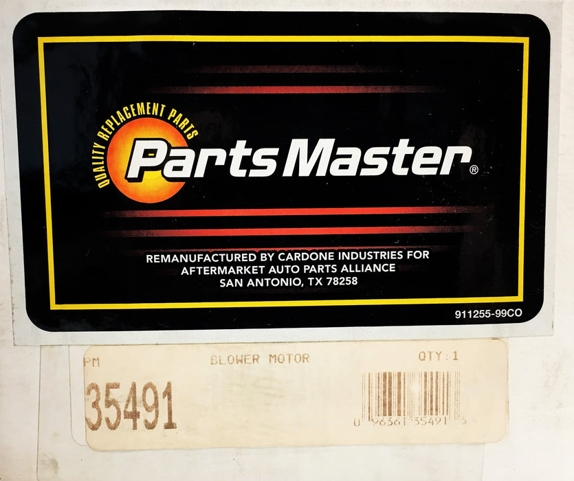 Parts Master 12V Blower Motor 35491 NOS