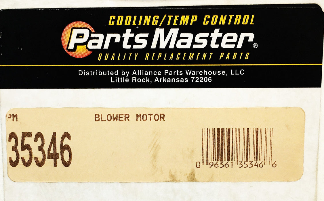 Parts Master 12V Blower Motor 35346 NOS