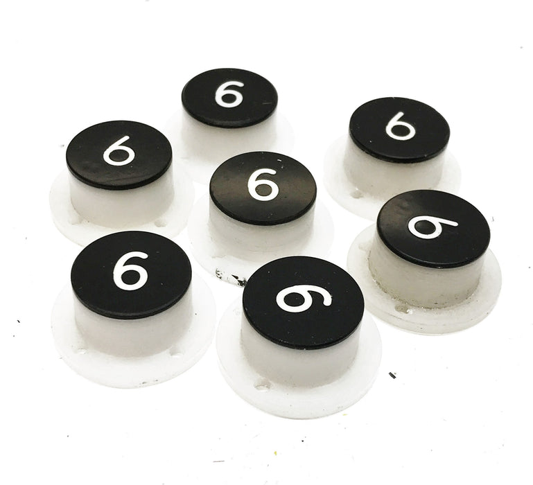 SRW Elevator Push Button Cap Marked "6" [Lot of 7] NOS