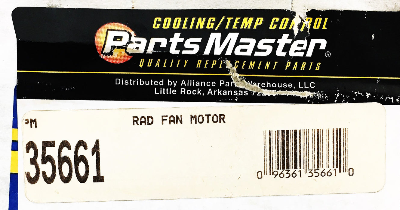 Parts Master 12V Radiator Blower Motor 35661 NOS