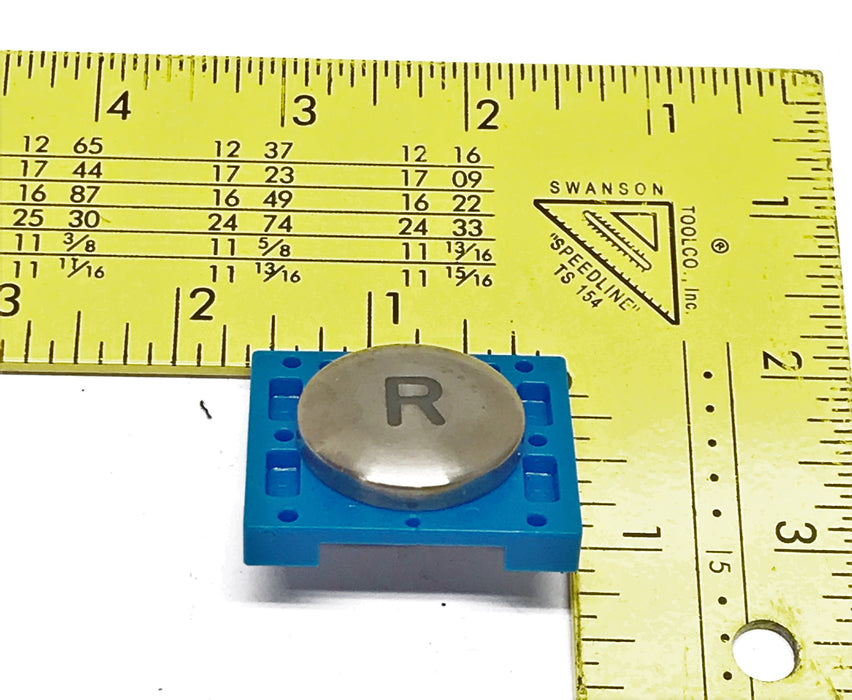 Unbranded Marked "R" Illuminated Elevator Panel Button NOS