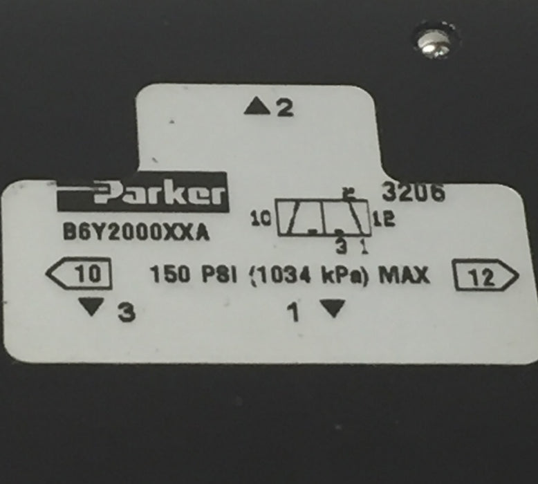 Parker 3/8" NPT Inline 3 Way 2 Position Air Control Valve B6Y2000XXA NOS