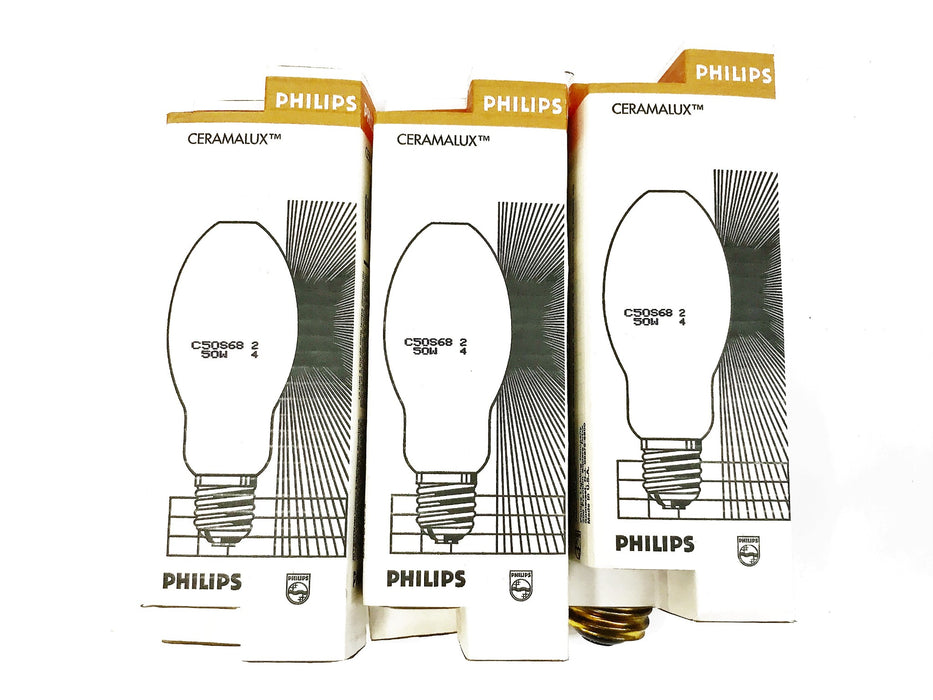 Philips 50 Watt Ceramalux Lamp C50S68 [Lot of 3] NOS