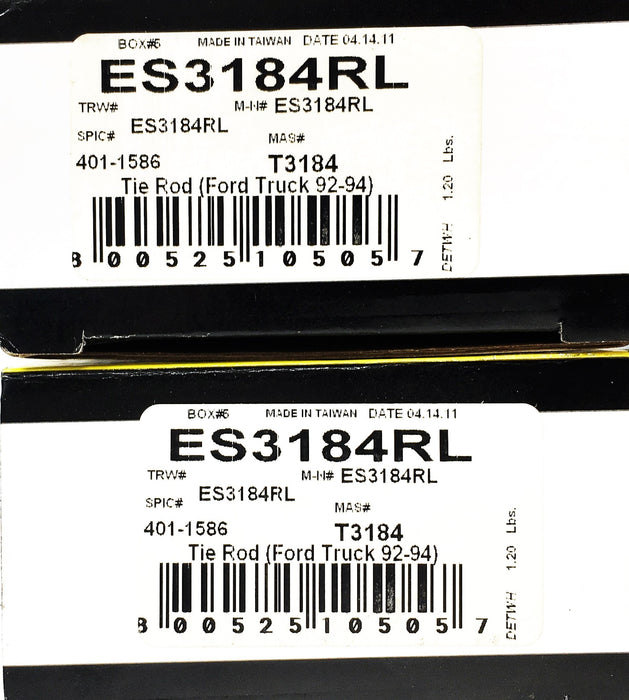 Mechanic's Choice Chassis Parts Tie Rod End Replacement ES3184RL [Lot of 2] NOS