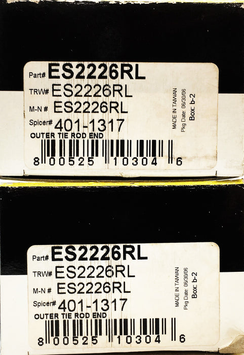 Mechanic's Choice Chassis Parts Tie Rod End Replacement ES3200RL [Lot of 2] NOS