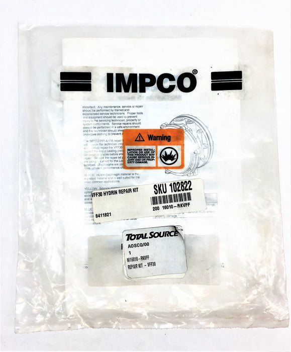 IMPCO Standard Lockoff/Filter Hydrin Repair Kit RK-VFF30 NOS