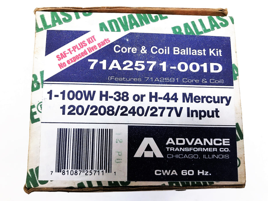 Advance Core and Coil Ballast Kit 71A2571-001D NOS