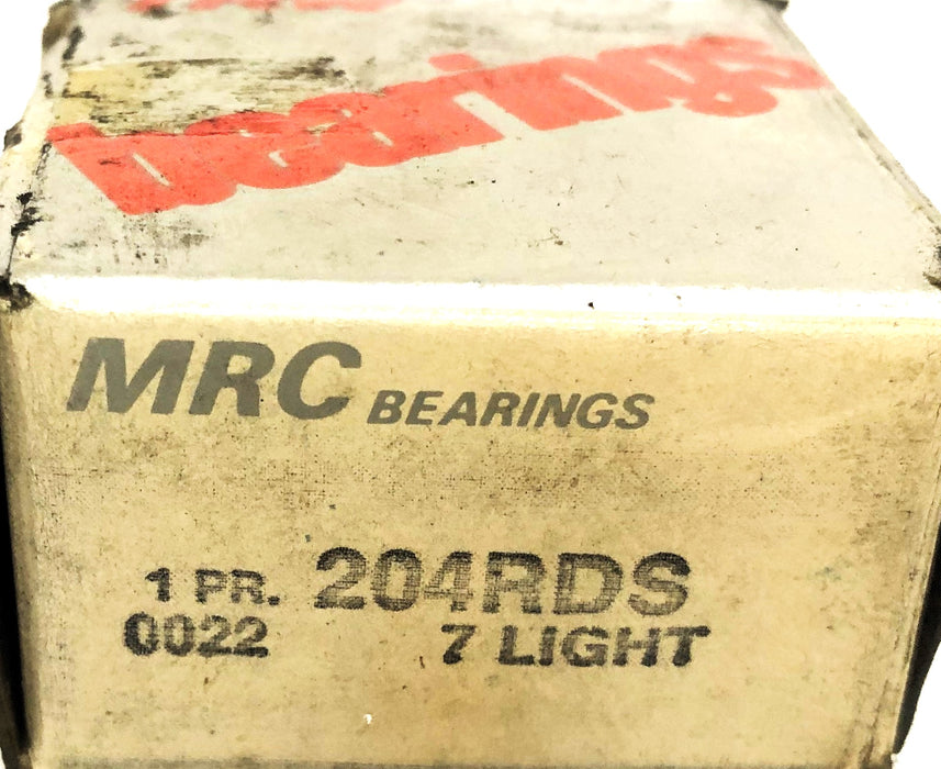 MRC TRW 7 Light Single Row Ball Bearing Pair 204RDS NOS