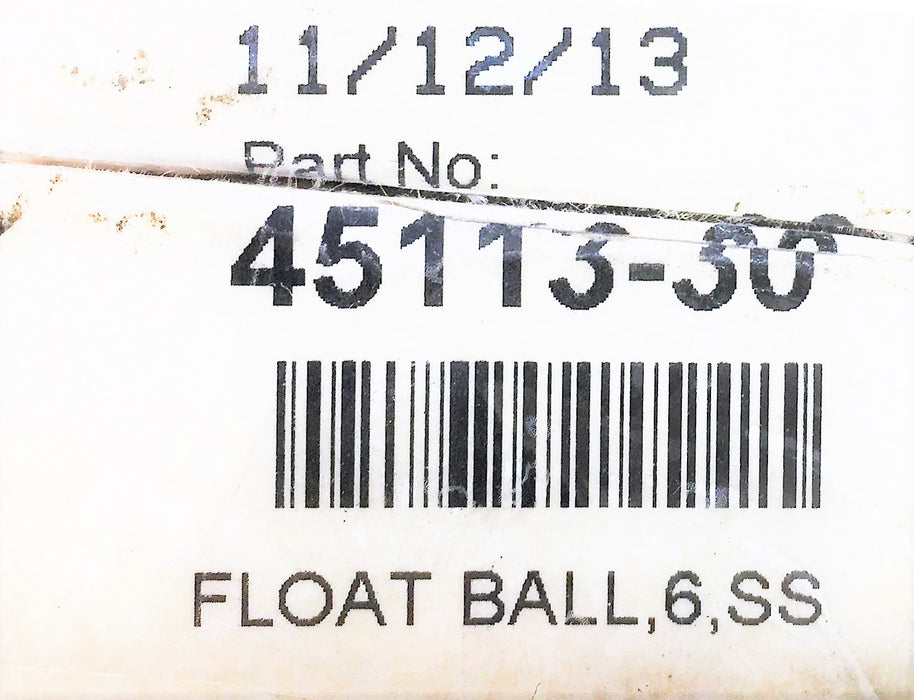 Vactor Float Ball 1/2" Opening 45113-30 NOS