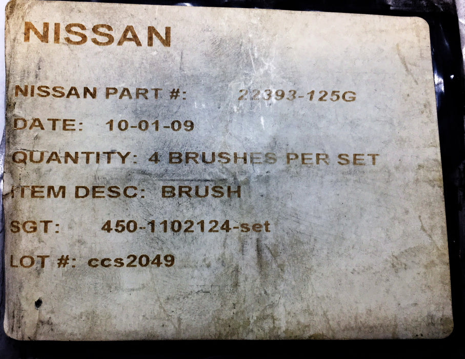 Nissan Forklift Brush Kit 4 Piece Set 22393-125G NOS