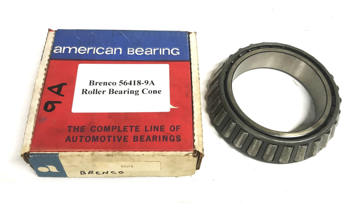 Brenco Bearings Tapered Roller Bearing Cone 56418-9A NOS