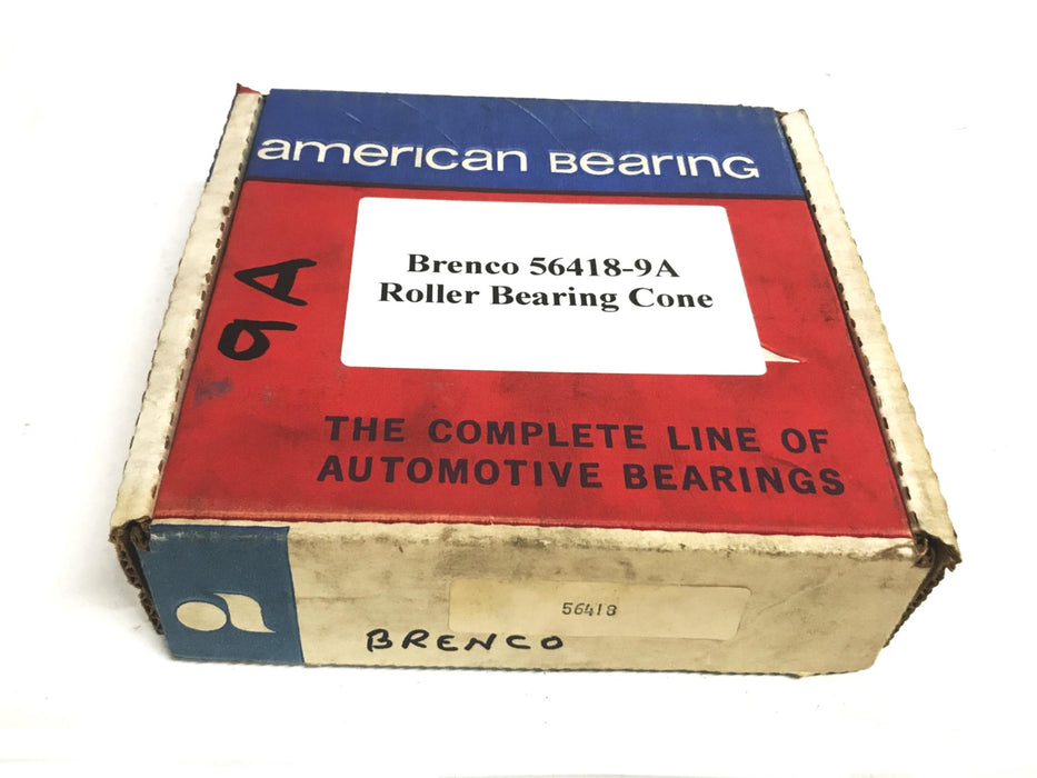 Brenco Bearings Tapered Roller Bearing Cone 56418-9A NOS