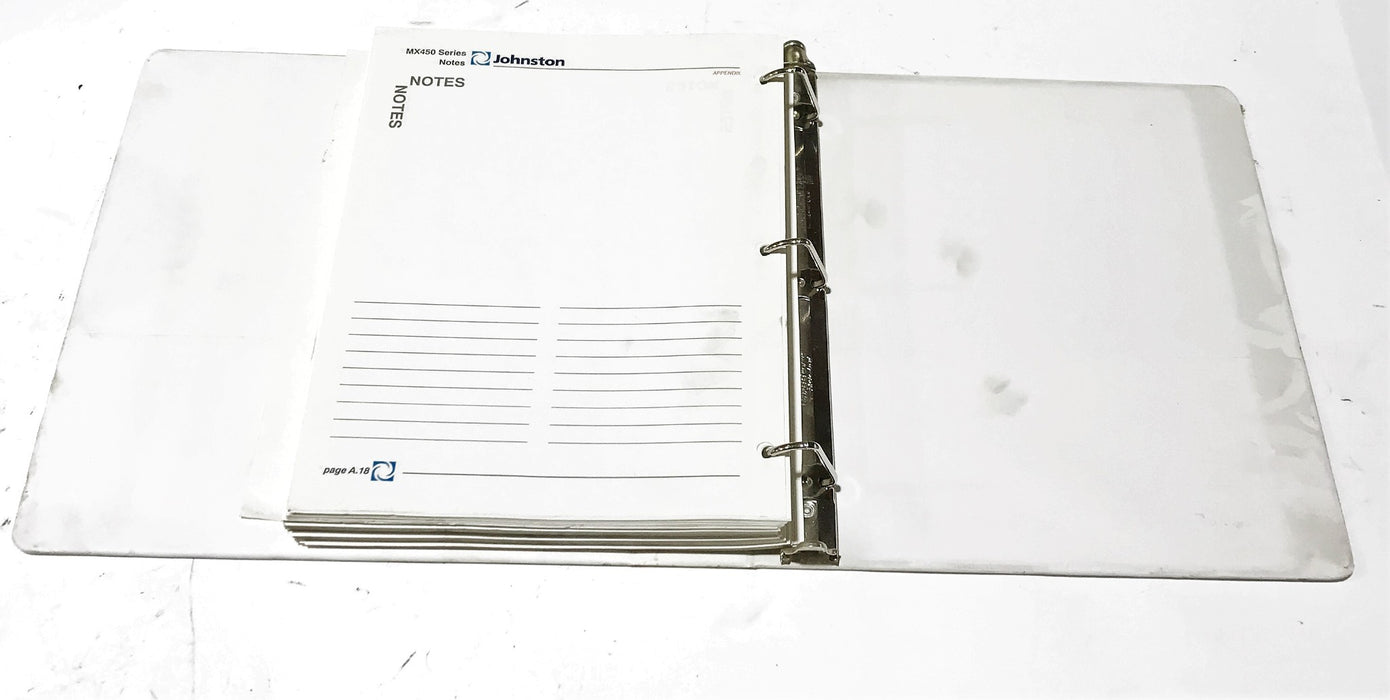 Johnston Sweeper MX450 Parts Manual 327081