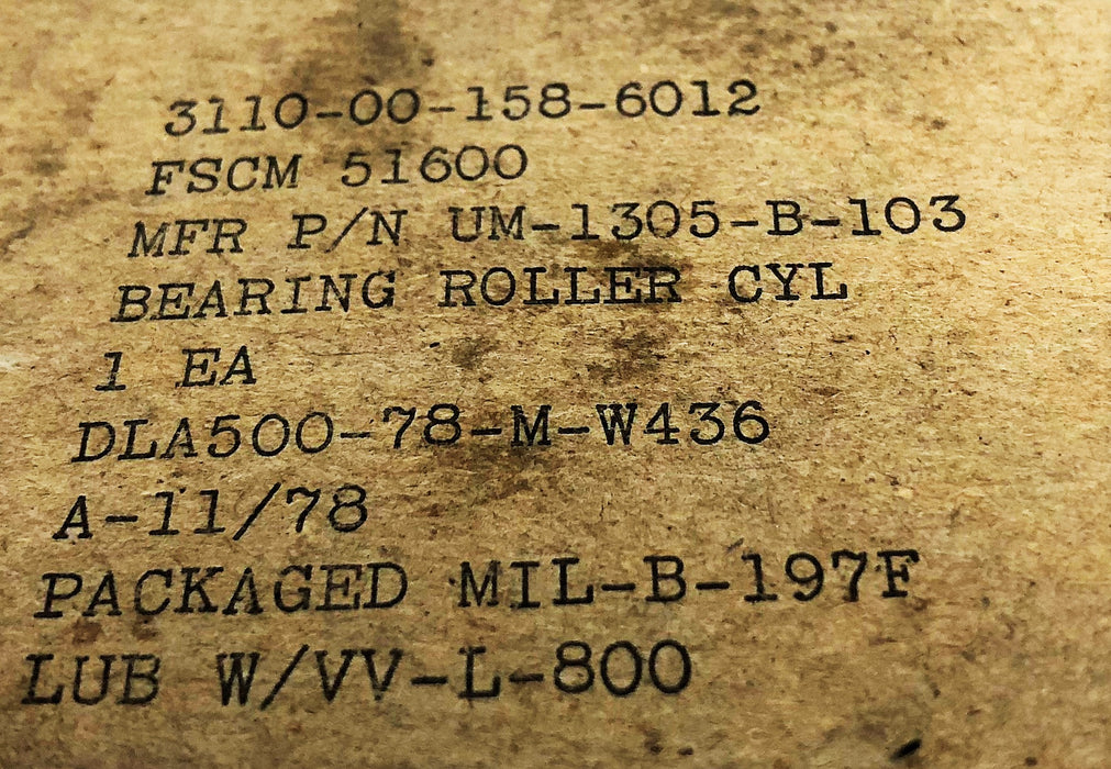 Rollway Cylindrical Roller Bearing UM1305B103 NOS