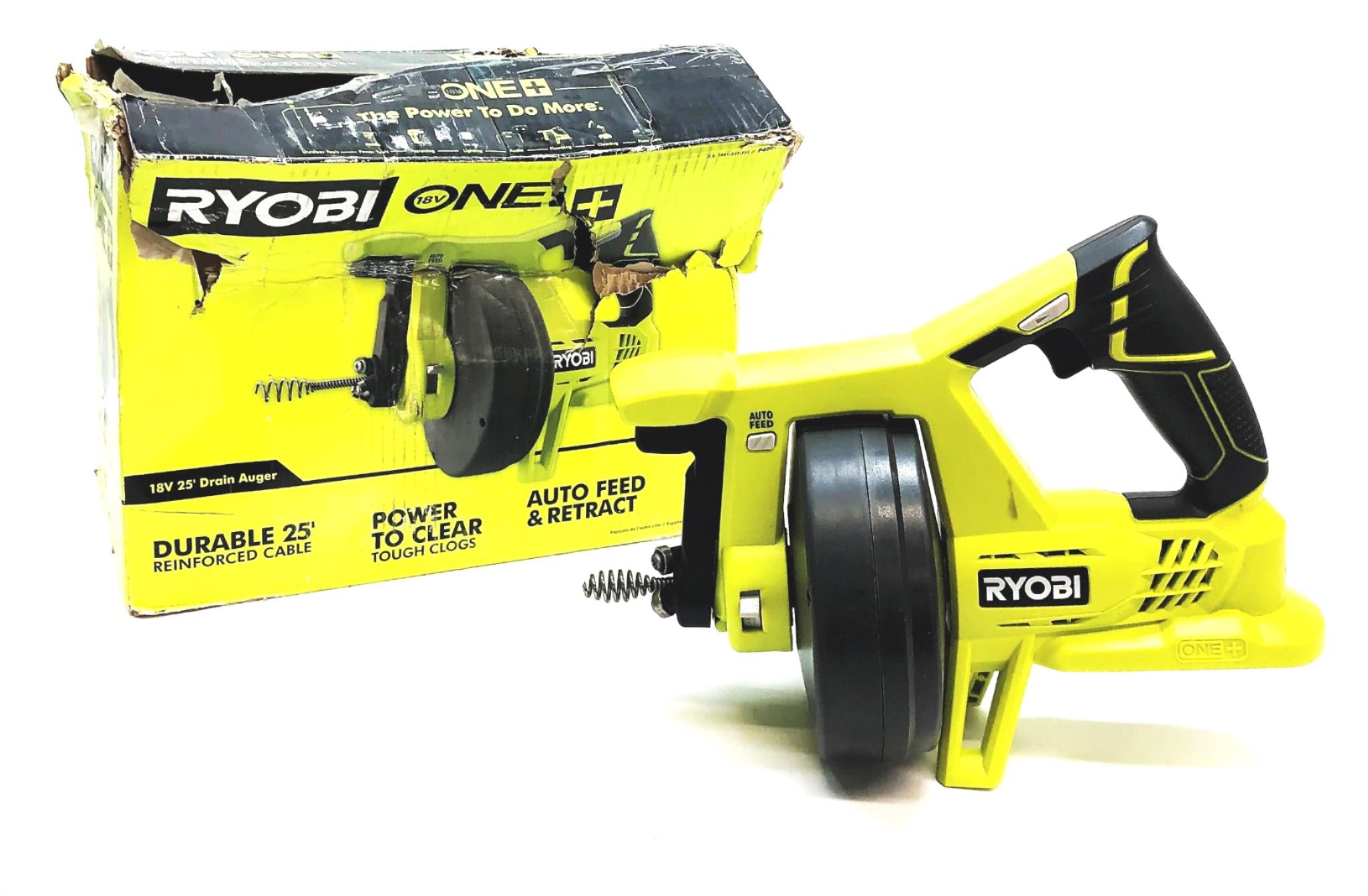 Ryobi One 18 Volt 25 Foot Cable Drain Auger Tool Only P4001 USED