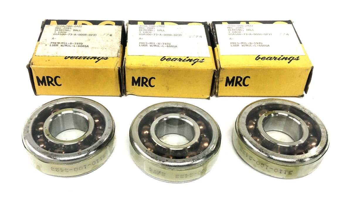 MRC Single Row Ball Bearing 204S [Lot of 3] NOS