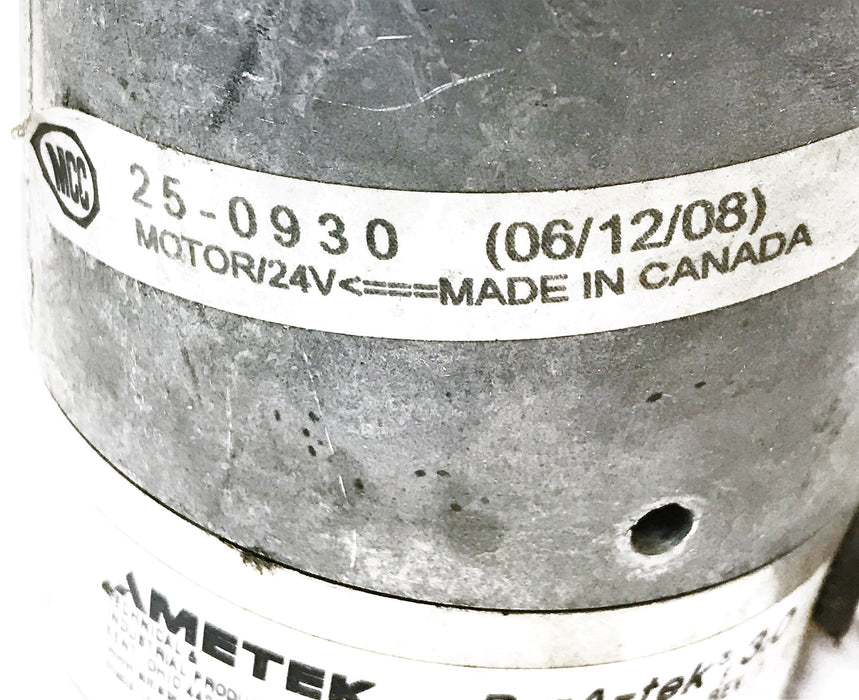Ametek/MCC "Dur-A-Tek" 24V Motor Assembly 25-0930 (150010-00) NOS