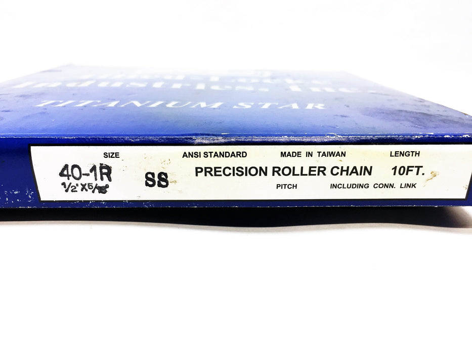 Allied-Locke Titanium Star 10Foot 1/2X5/16IN Precision Roller Chain 40-1R SS NOS