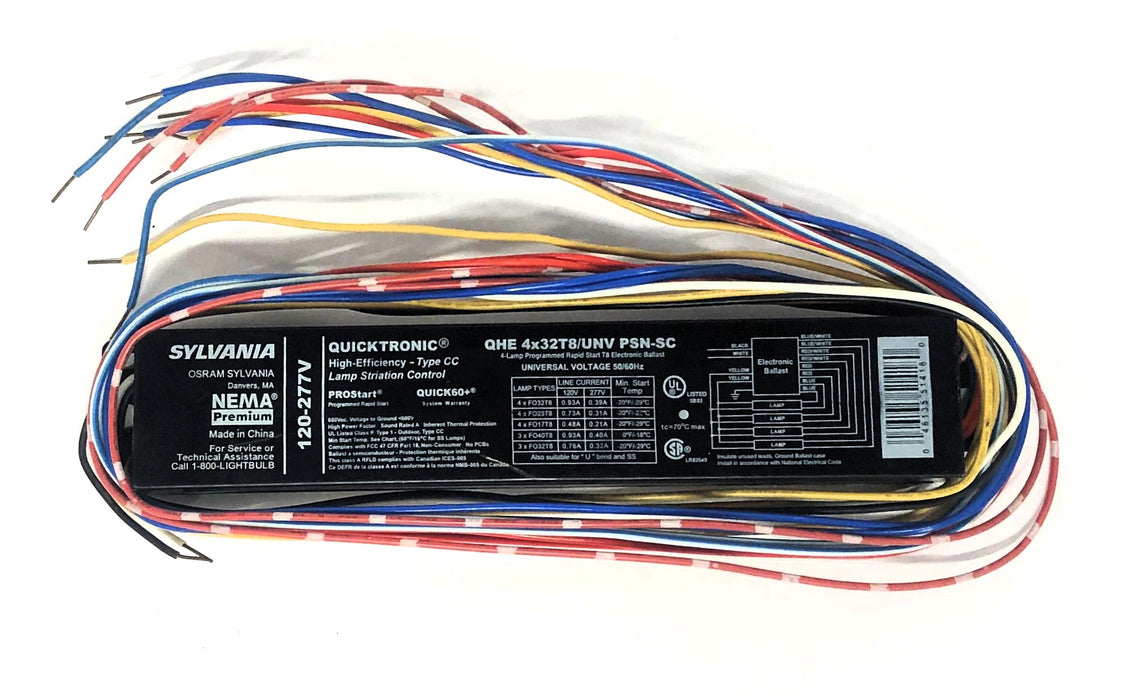 Osram Sylvania 4-Lamp T8 Electronic Ballast QHE-4X32T8/UNV PSN-SC NOS