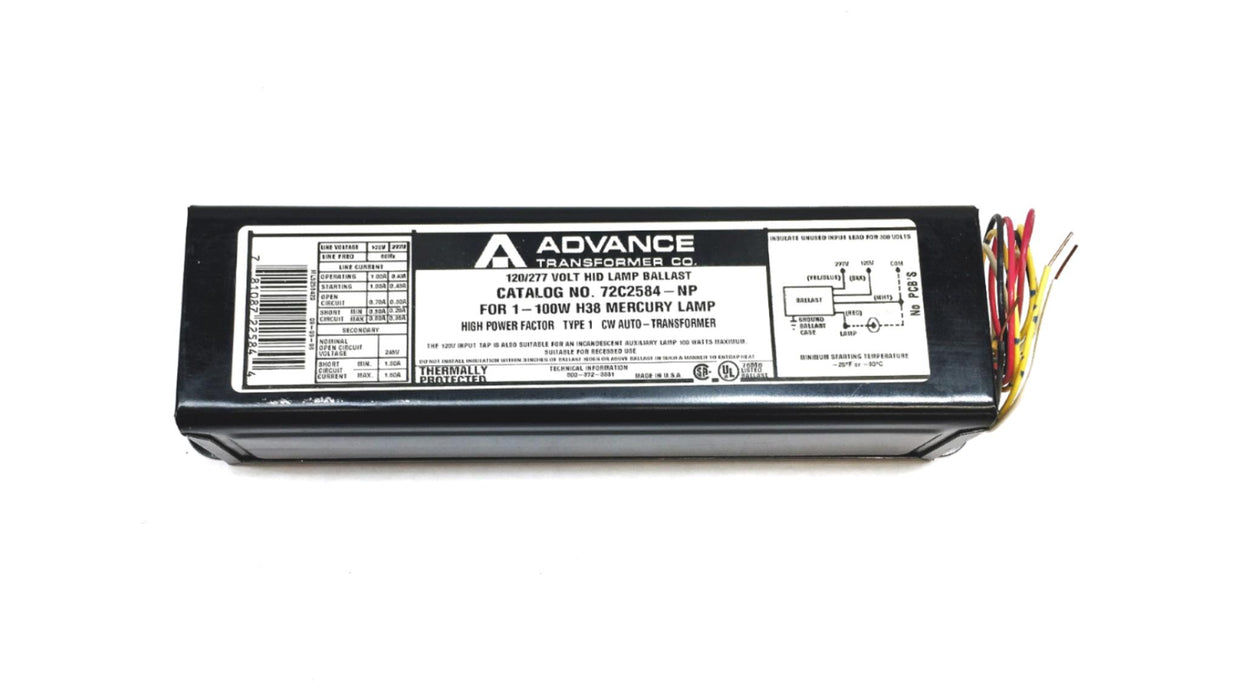 Advance Ballast 120/277V 60Hz HID Lamp Ballast 72C2584NP001 (72C2584-NP) NOS