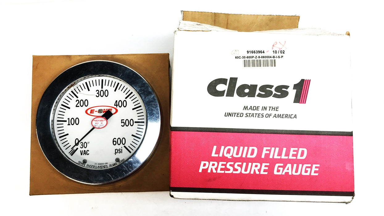 Span Pumps E-ONE 1 6" Liquid Filled Pressure Gauge (White) 91663964-RX USED