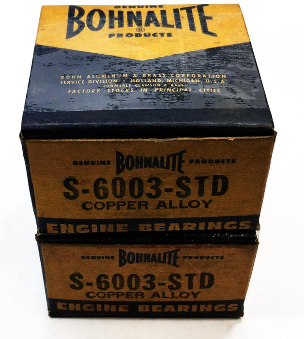 Bohnalite Engine Bearing S-6003-STD (11265CA-STD) [Lot of 2] NOS