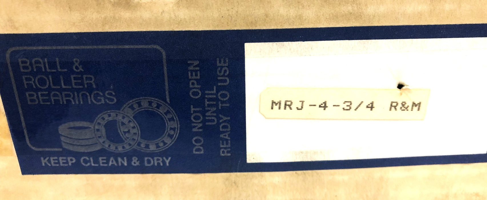 R&M Cylindrical Roller Bearing MRJ-4-3/4 NOS
