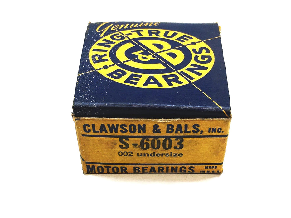 Clawson And Bals Engine Bearing S-6003 (11265CA-2) NOS