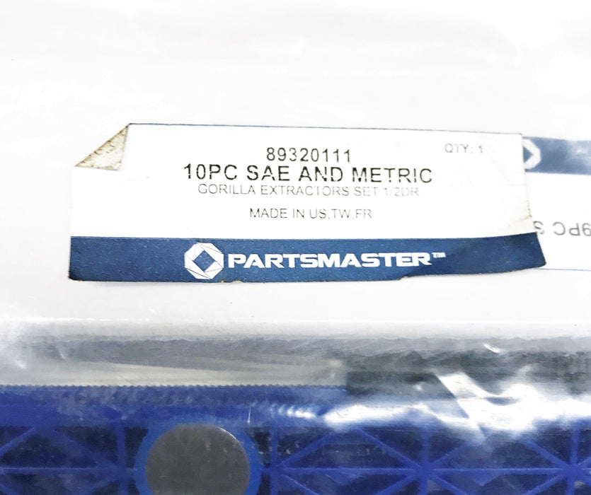 Partsmaster 10 Pc. Metric/SAE Drive Extractor Set w/ Magnetic Base 89320111 NOS