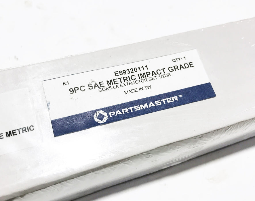 Partsmaster 10 Pc. Metric/SAE Drive Extractor Set w/ Magnetic Base 89320111 NOS