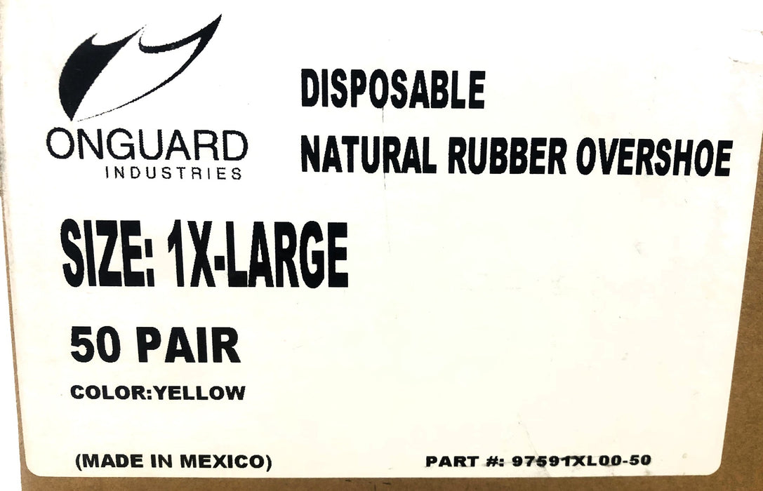 Onguard Case Of 50 1XL Disposable Natural Rubber Overshoe Pair 97591XL00-50 NOS