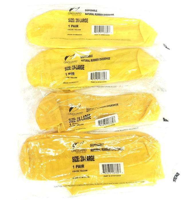 Onguard 2XL Disposable Natural Rubber Overshoe 975912X00 Pair [Lot of 4] NOS