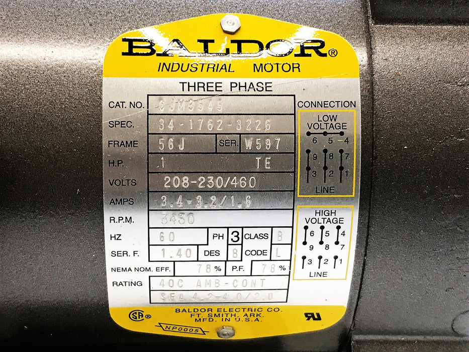 Baldor Three Phase General Purpose Motor CJM3545 NOS