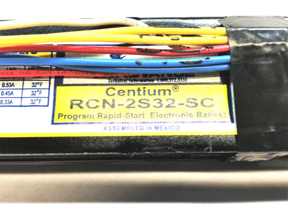 Advance 120V60Hz Centium Program Rapid-Start Electronic Ballast RCN-2S32-SC USED