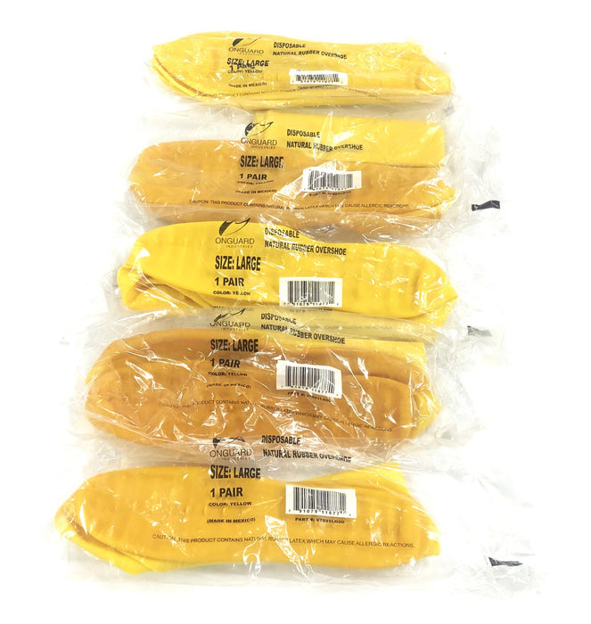 Onguard Large Disposable Natural Rubber Overshoe 97591LG00 Pair [Lot of 5] NOS