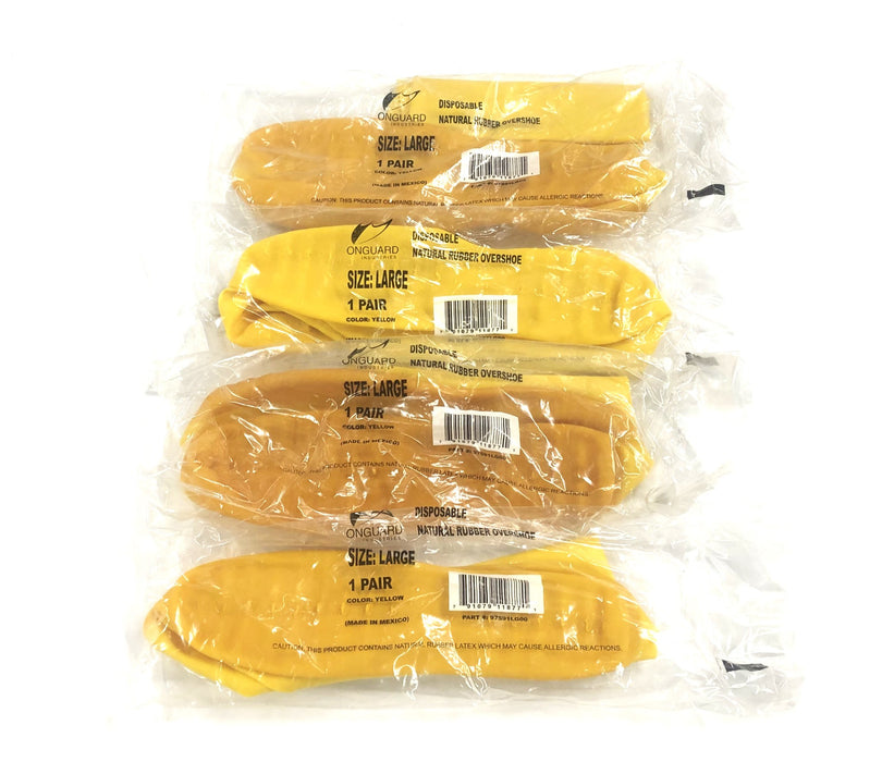 Onguard Large Disposable Natural Rubber Overshoe 97591LG00 Pair [Lot of 4] NOS