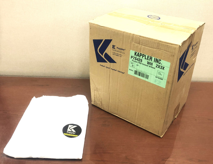 Kappler Inc 2X3X Provent 7000 WH Coverall With Hood P7S428 Case Of 25 NOS