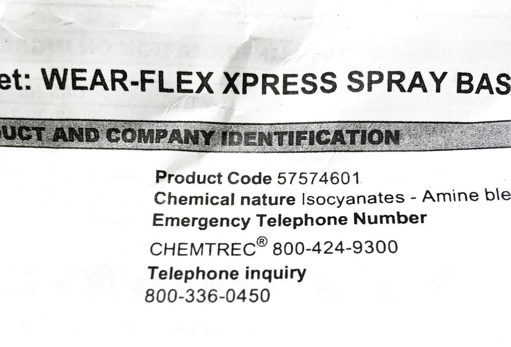 Partsmaster "Wear-Flex Xpress" Elastomeric Spray Coating Compound 57574600/1 NOS