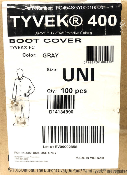 DuPont Tyvek UNI Size Gray Boot Cover FC454SGY00010000 Case Of 100 NOS