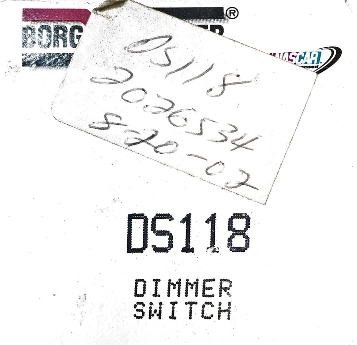 Borg Warner Dimmer Switch DS118 NOS