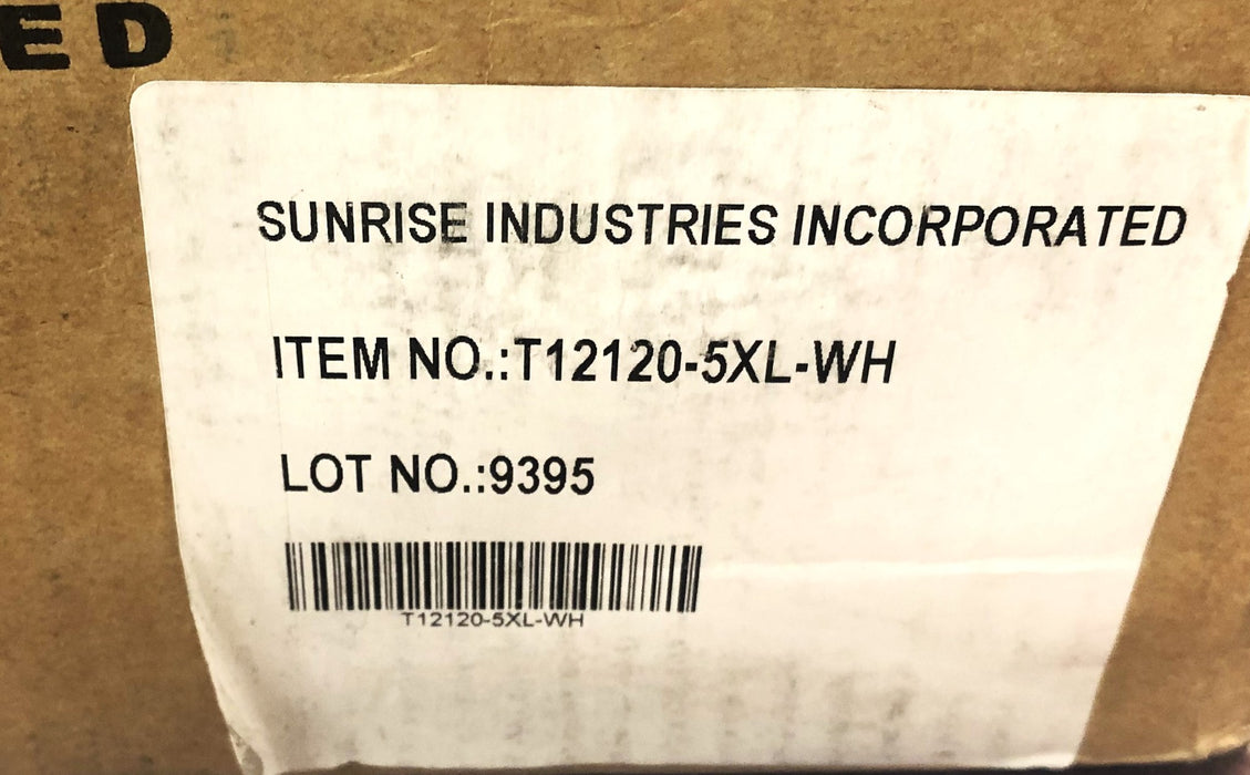 Sunrise Industries Inc Case Of 25 White General Purpose Coveralls T12120-5XL NOS