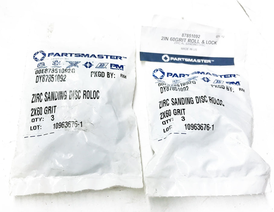 Partsmaster 2" Quick Change 60 Grit Sanding Disc DY87851092 [Lot of 6] NOS