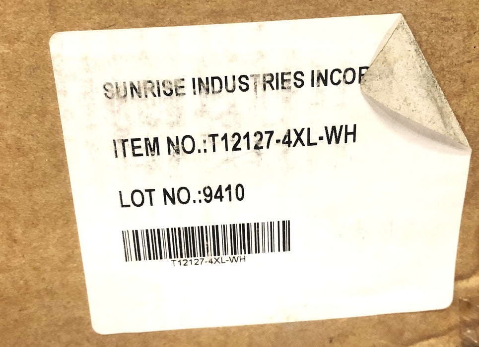 Sunrise Industries Inc White General Purpose Coveralls T12127-4XL [Lot of 8] NOS