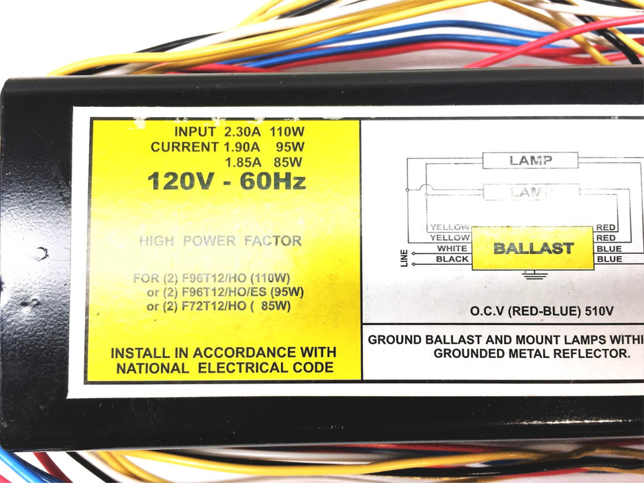 Pacific Ballast 2 Lamp 120V 60Hz Rapid Start Ballast RS-295-TP USED