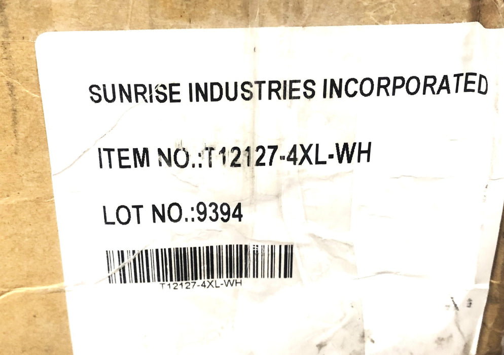 Sunrise Industries Inc Case Of 25 White General Purpose Coveralls T12127-4XL NOS