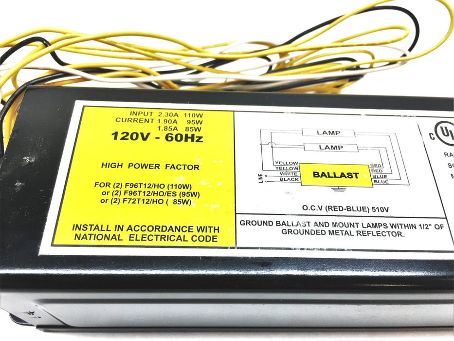 Pacific Ballast 2 Lamp 120V 60Hz Rapid Start Ballast RS-295-TP NOS