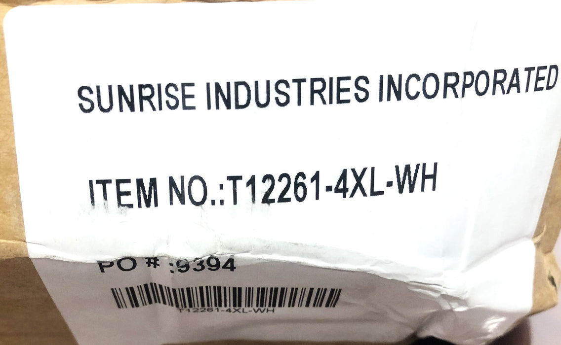 Sunrise Industries Inc Case Of 25 Coveralls White T12261-4XL (54X33X25cm) NOS