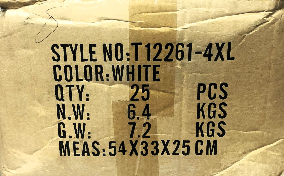Sunrise Industries Inc Case Of 25 Coveralls White T12261-4XL (54X33X25cm) NOS